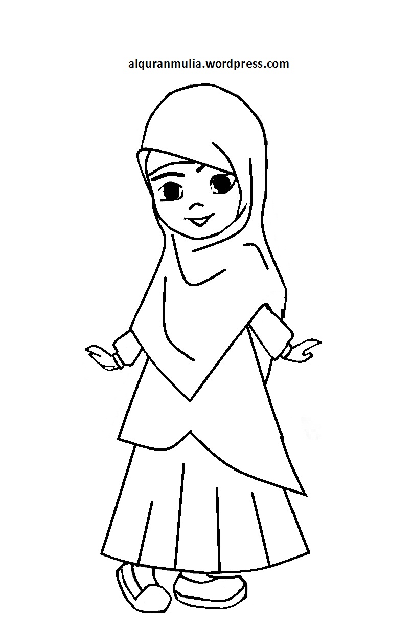 Gambar Kartun Muslimah Untuk Diwarnai Medsos Kini