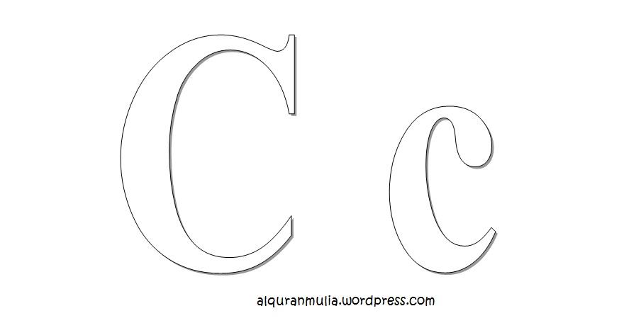  Mewarnai  gambar  huruf  Alphabet C anak  muslim alqur anmulia