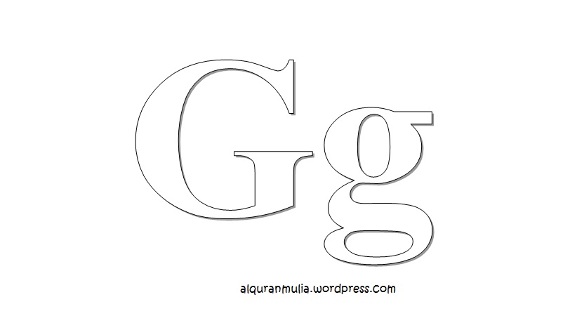  Mewarnai  gambar  huruf  Alphabet G anak  muslim alqur anmulia
