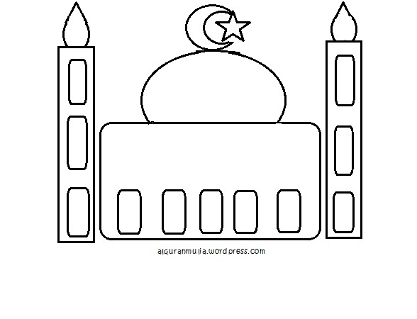  Mewarnai gambar masjid anak muslim alqur anmulia