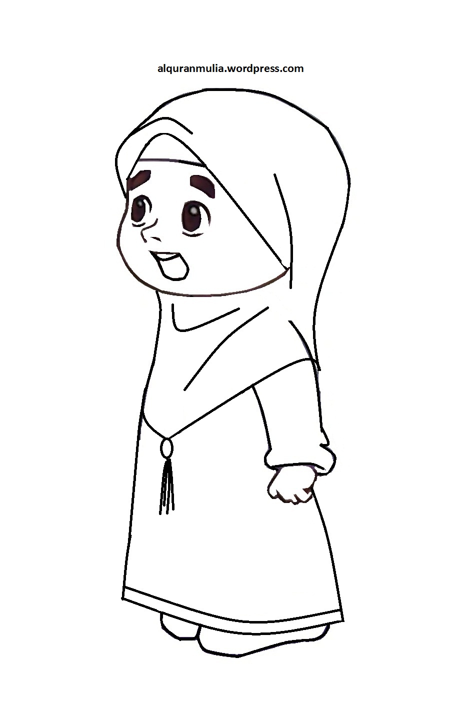 Gambar Mewarnai Gambar Kartun Anak Muslimah 51 Alqur Anmulia Baju
