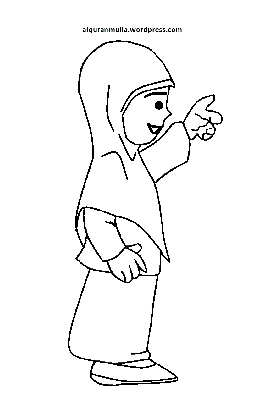 Mewarnai Gambar Kartun Anak Muslimah 60 Alquranmulia