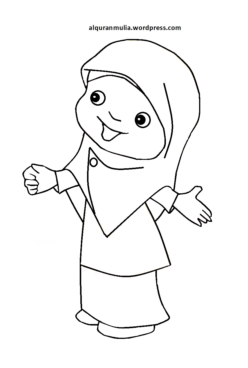 Gambar Mewarnai Gambar Kartun Anak Muslimah 68 Alqur Anmulia Laki