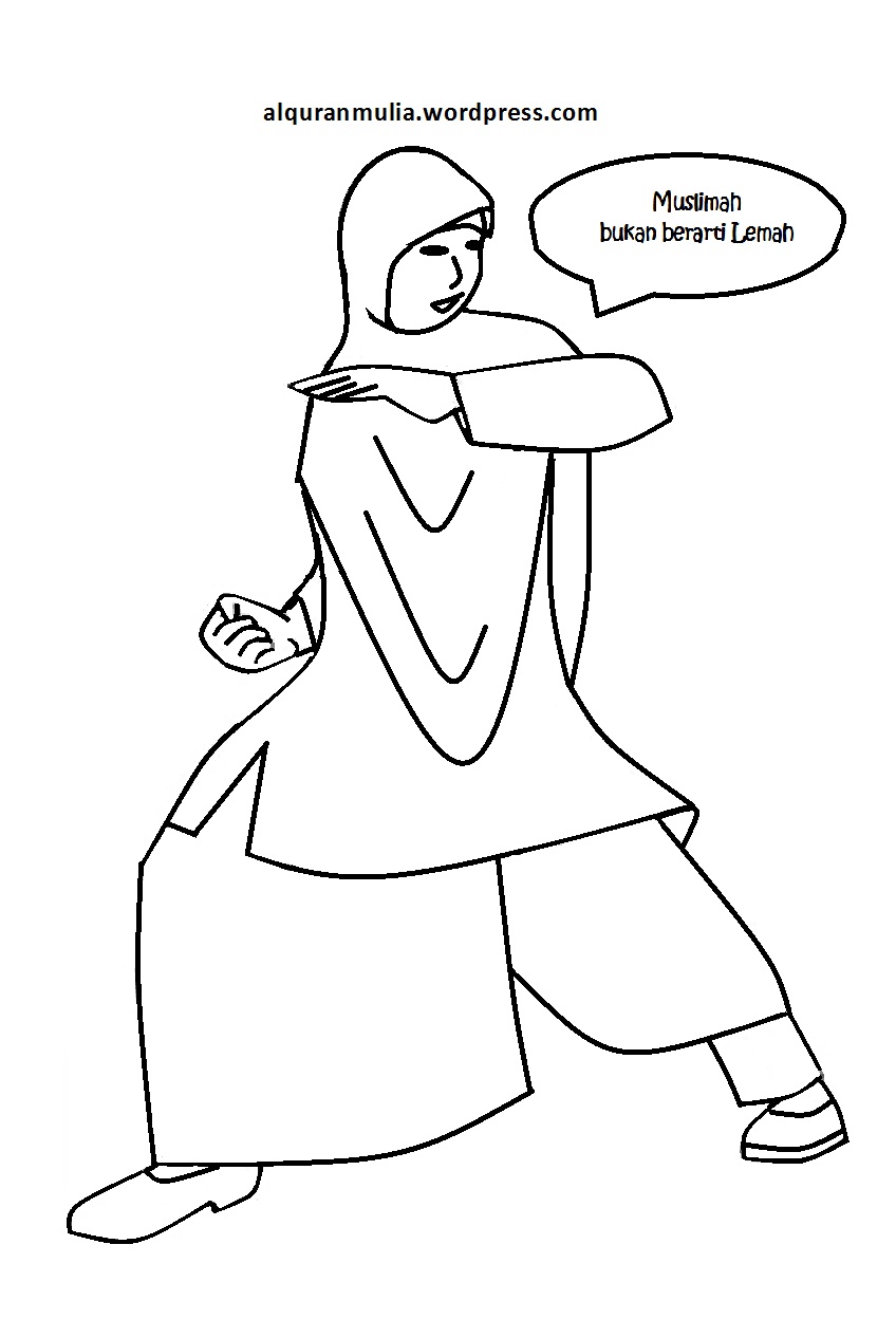 Mewarnai Gambar Kartun Anak Muslimah 75 Alquranmulia