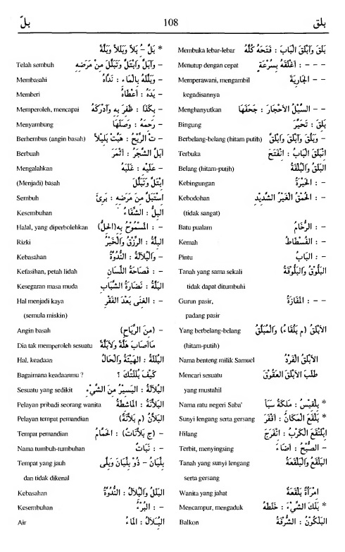 108. kamus arab almunawir -balaqa-balla