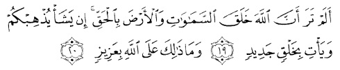 tulisan arab alquran surat ibrahim ayat 19-20