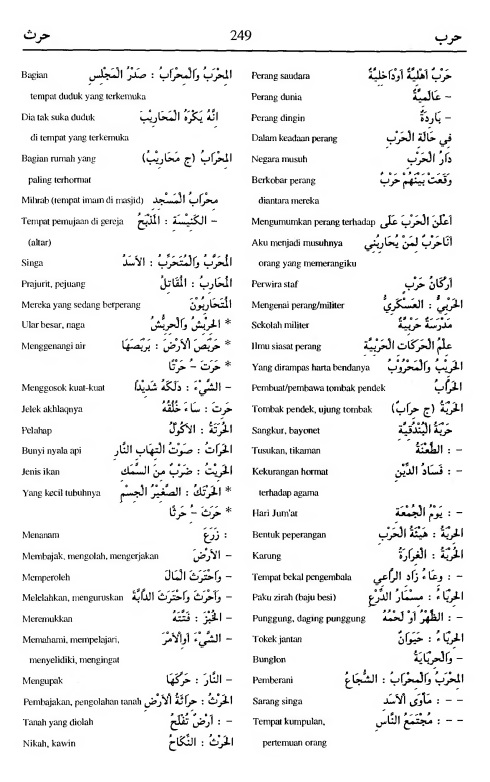 249. kamus arab almunawir -haraba-haratsa