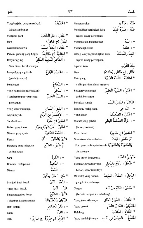 371. Kamus Bahasa Arab Al-Munawir - khanatsa-khanaza