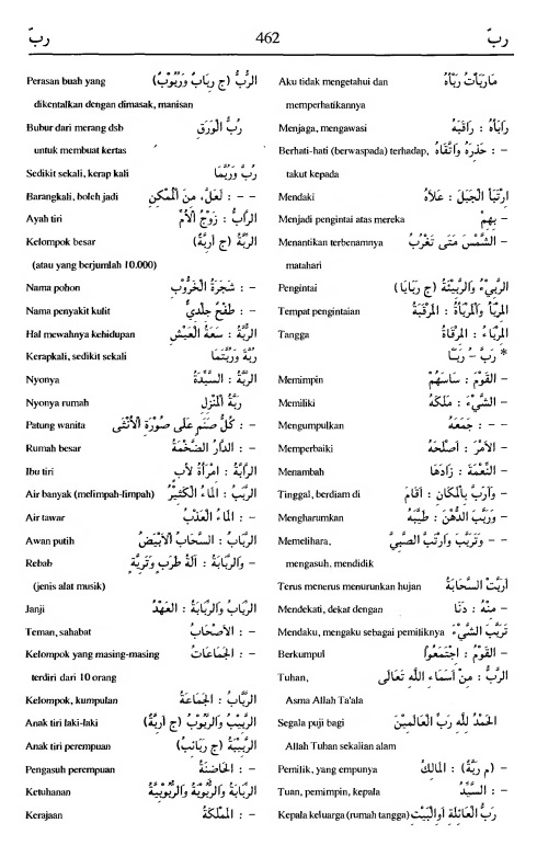 462. Kamus Bahasa Arab Al-Munawir - rabba-rabba