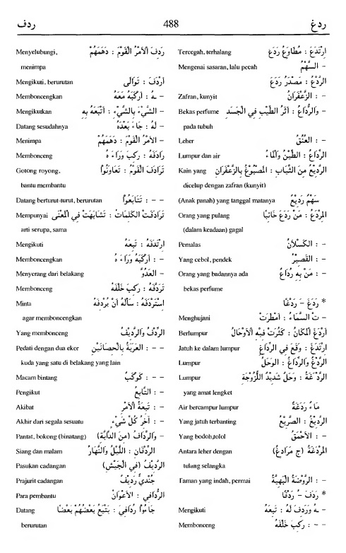 488. Kamus Bahasa Arab Al-Munawir - radagha-radafa