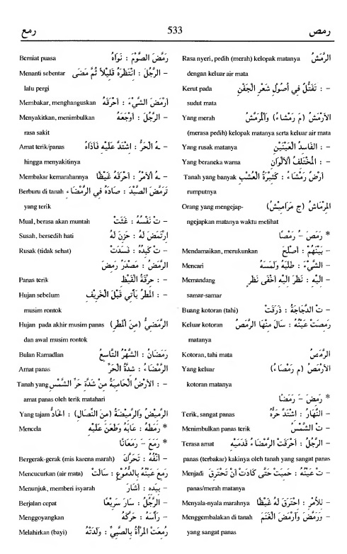 533. Kamus Bahasa Arab Al-Munawir - ramasha-rama'a
