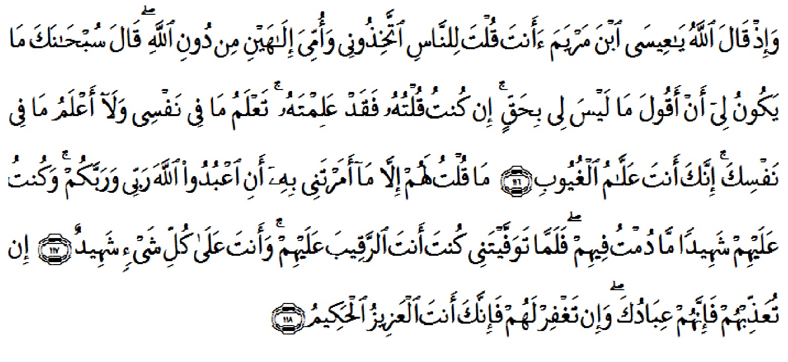 Tafsir Ibnu Katsir Surah Al Maa Idah Ayat 116 118 Alquranmulia