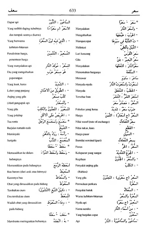 633. Kamus Bahasa Arab Al-Munawir - sa'ara-sa'afa