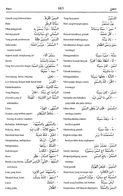 663. Kamus Bahasa Arab Al-Munawir --samana-samaha